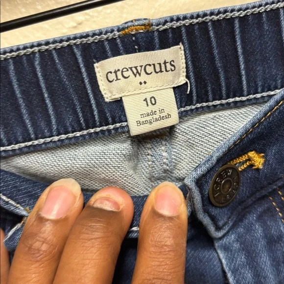 Crewcuts denim flare jeans floral stitch girls size 10 - Picture 2 of 4